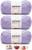 Bernat Softee Baby Acrylic Yarn 3 Pack Bundle Includes 3 Patterns DK Light Worsted #3 (Lavender)