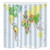 DYNH Modern World Map Shower Curtain, Waterproof Polyester Fabric Bathroom Decor, Bath Curtains Accessories, with Hooks, 69X70 Inches