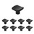 10 Pack Black Cabinet Knobs and Pulls Round Corner Square Flat Kitchen Drawer Knobs and Pulls 1.2Length Single Hole Bedroom Bathroom Hardware Knob Pulls