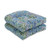Pillow Perfect Outdoor | Indoor Make It Rain Cerulean Wicker Seat Cushion (Set of 2), Blue 19 X 19 X 5 Pillow Perfect Outdoor | Indoor Make It Rain Cerulean Wicker Seat Cushion (Set of 2), Blue 19 X 19 X 5