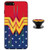 Vintage Wonder Woman Case for iPhone 8 Plus 7 Plus Protective Case Aurora Color Soft TPU Compatible iPhone 8 Plus Cover with Phone Holder Bracket