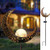 HDNICE Garden Solar Light Outdoor Decorative, Moon Crackle Glass Globe Stake Metal Lights?Waterproof Warm White LED for Pathway, Lawn, Patio, Yard
