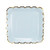 Geeklife Square Paper Plates with Sparkly Gold Foil Border,9 inch Paper Dessert Plates, Elegant Blue Decorative Party Plates Set, 20 Count