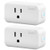 hiwild Smart Plug, Mini Wifi Outlet homekit Compatible with Alexa & Google Home, No Hub Required smart plug outlet timer set remote voice control Smart Socket (2 Pack Rectangle Socket)