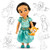 Disney Store Holiday Animators Jasmine with Raja Doll