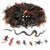 Plastic Realistic Bugs 160pcs Halloween Prank Gag Toys Creep Bugs Fake Cockroaches Snake Spiders Worms Scorpins Gecko Mouse Novelty Trick Joke Toys for Halloween Party Favors&Prop Decorations