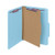 Smead Pressboard Classification File Folder with SafeSHIELD Fasteners, 1 Divider, 2" Expansion, Letter Size, Blue, 10 per Box (13730)