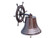 Hampton Nautical Hanging Ship Wheel Bell, 8", Antique Copper