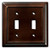 Brainerd 126343 Wood Architectural Double Toggle Switch Wall Plate / Switch Plate / Cover, Espresso