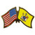 EagleEmblems P09131 PIN-USA/New Jersey (Cross Flags) (1.125'')