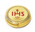 Catholic Red IHS with Cross Design 3 1/8 Inch Gold Hospital 20 Host Travel Pyx