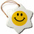 3dRose orn_76653_1 Yellow Smiley Face-Cute Traditional Happy Smilie-1960S Hippie Style-Snowflake Ornament, 3-Inch, Porcelain