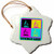 3dRose orn_102397_1 Cmyk Pop Art Microscope Science Geek Design Cartoon-Snowflake Ornament, 3-Inch, Porcelain