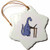 3dRose ORN_200090_1 Funny Dinosaur Using Laptop Perfect for Cobol Programmers Snowflake Ornament, Porcelain, 3-Inch