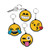 Fun Express - Emoticons Rubber Key Chain - Apparel Accessories - Key Chains - Novelty Key Chains - 12 Pieces