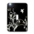 3dRose lsp_36120_1 Floral pattern in white on a black background with dove and butterflies Single Toggle Switch