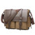 Vintage Genuine Leather Canvas Messenger Bag For 14" Laptop Business Briefcase Satchel School Shoulder Bag Bookbag