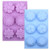 Silicone Flower Cake Molds Set of 2, 6-Cavity DIY Handmade Soap Molds, Dessert Baking Pans, Silicone Soap Bar Mould for Ice Cube Tray, Jelly, Mooncake, Chocolate Biscuit, Pudding, Muffin, Cupcake