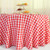 Zdada Red Check Tablecloth Faric Checker Table Cloth 120inch Round Polyester Table Cover Grid Linen Blanet-Red and White Check
