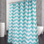 CAROMIO Chevron Fabric Shower Curtain, Aqua and White Striped Geometric Shower Curtain for Bathroom, Water-Repellent, 72 x 72 inch