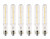 Bulbright 6PACK LED Filament Bulb Tubular Light Bulb T10 3W, E26 Base, Clear Warm White 2700K, LED Edison Bulb 30W Equivalent, 110-120VAC, Dimmable