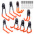Ollieroo Garage Storage Utility Double Hooks Multi-size Organizer Hooks Wall Mount Tool Holder Hooks with Anti-Slip Coating Heavy Duty for Organizing Power Tools,Ladders,Bulk items (Pack of 8)