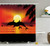 Ambesonne Whale Decor Collection, Two Dolphin in the Ocean at Sunset and Palm Tree Leaves Romantic Waterscape View, Polyester Fabric Bathroom Shower Curtain Set with Hooks, Orange Black