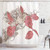 Ambesonne Hummingbirds Decorations Collection, Hummingbird on Rose Flower Branch Ornamental Vintage Style Pattern, Polyester Fabric Bathroom Shower Curtain Set with Hooks, Ivory Salmon Brown