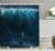 Ambesonne Ocean Shower Curtain by, Small Boat Being Captured by a Large Wave Seastorm Tsunami Marine Aquatic Theme, Fabric Bathroom Decor Set with Hooks, 70 Inches, Dark Blue White