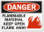 SmartSign "Danger: Flammable Material Keep Open Flame Away", Vinyl Label, 10" x 14"