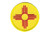 Strange Cargo New Mexico State Flag Round Embroidered Patch 2.5" Diameter | Heat Adhesive Back