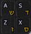 Hebrew-English Non-Transparent Black Background Keyboard Stickers