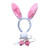 BinaryABC Bunny Rabbit Costume Set,Ears Headband Bow Ties Tail Set,Halloween Costume Assesories(White& Pink)