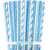 Outside the Box Papers Light Blue Stripe, Polka Dot Chevron Paper Straws 7.75 Inches 100 Pack Light Blue, White