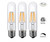 T10 6W Tubular LED Bulb, Dimmable Led Edison Bulb,Led Filament Bulb, T10 Nostalgic Led Bulb, E26/E27 Medium Base, 60 Watt Incandescent Bulb Equivalent, 2700K Warm White,550LM,Clear Glass Cover, 3-Pack
