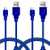 2Pcs Pack PS3 Controller Charger Charging Cable Sync Cord, 3M 10ft Mini USB Charge and Play Cable for PS Move/PS3/PS3 Slim Wireless Controller (Blue)