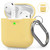AHASTYLE AirPods Case [Front LED Visible] Silicone Compatible with Apple AirPods 2 (2019)(with Carabiner, Yellow)