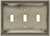 BRAINERD 64737 Beaded Triple Toggle Switch Wall Plate / Switch Plate / Cover, Brushed Satin Pewter