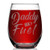 Shop4Ever Daddy Fuel Laser Engraved Stemless Wine Glass ~ Funny Gag Gift for New Dad Father's Day Gift ~ (15 oz, Stemless)