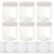 8oz Slime Glue Putty Storage Containers Jars (6 Pack) with Labels - Clear Empty Wide-Mouth Plastic containers with White lids for DIY Slime Making