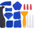 SUYEPER 17 Pieces Caulking Tool Kit Caulk Caps Silicone Sealant Finishing Tool Grout Scraper Caulk Remover and Caulk Nozzle and Caulk Caps
