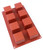 Oggibox 8-Cavity Square Cube Silicone Mold for Soap, Cake, Bread, Cupcake, Cheesecake, Cornbread, Muffin, Brownie, and More