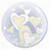 Qualatex Balloon 029489 Double Bubble - White & Ivory Floating Hearts 24" Multicolor