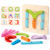 Coogam Wooden Letter Number Construction Puzzle Educational Stacking Blocks Toy Set Shape Color Sorter Pegboard Activity Board Sort Game for Kids Toddler Gift Preschool Learning STEM Toy