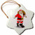 3dRose orn_54210_1 Santa Claus Skateboarding Snowflake Porcelain Ornament, 3-Inch