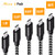 Housailei Micro USB Durable Android Fast Charging & SYNC Cable (1ft+3.3ft+2x6.6ft+10ft, 5Pack) Nylon Braided for Android Smartphones