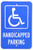 SmartSign 3M Engineer Grade Reflective Sign, Legend 'Handicapped Parking' with Graphic, 18' high x 12' wide, White on Blue