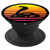 King Cobra Snake 80's Retro Vaporwave Sunset Silhouette - PopSockets Grip and Stand for Phones and Tablets