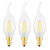 CRLight 6W LED Candelabra Bulb 60W Equivalent Daylight White 5000K 600LM Dimmable, Replace 12W Compact Fluorescent CFL Bulbs, E12 Base C35 Frosted Glass Candle Flame Shape Bent Tip, 3 Pack
