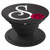 Monogram Initial Letter S with Red Rose on Black Background - PopSockets Grip and Stand for Phones and Tablets